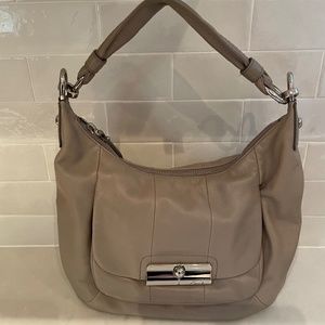 Vintage Coach Kristin Champagne Grey Tan  Leather Hobo Bag